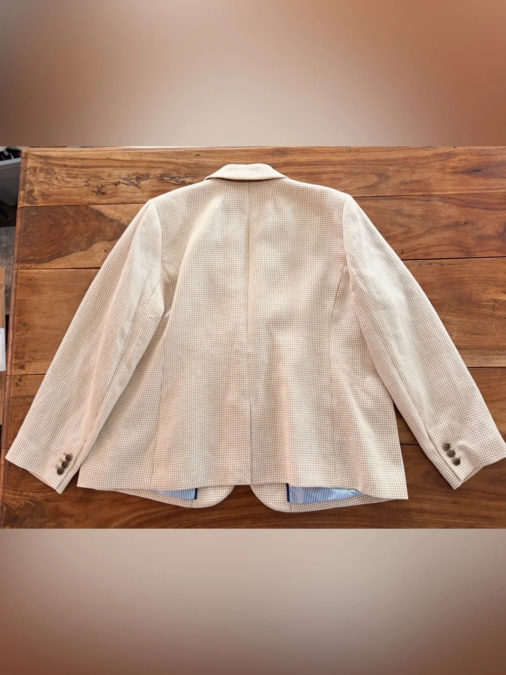 NWT J. Crew Houndstooth Single-Button Blazer Ivory British Khaki Women’s Size 22